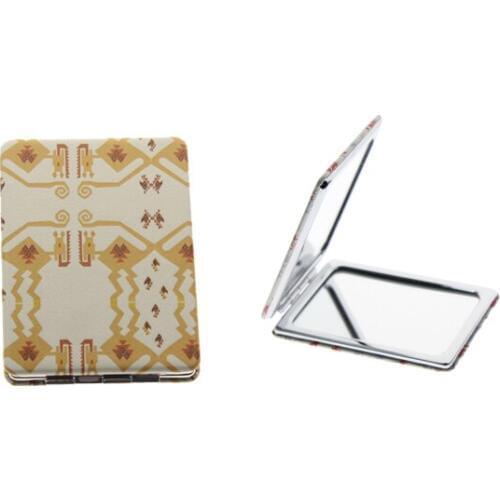 8.5*6cm Rectangle Double Side Good Portable Folding Hand Vanity Cosmetic Pocket Compact Makeup Mirror For Women Girl Kid Gift