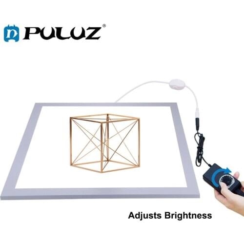 PULUZ 1200LM 15/15in/38x38 cm LED Photography Shadowless Bottom Light Lamp Panel Dimmable for 40cm Photo Studio Shoot Tent Box