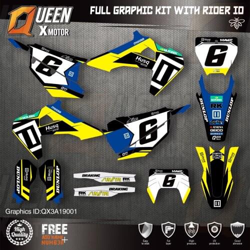 Queen X MOTOR Custom Team Graphics Decals Stickers Kit For Husqvarna Decal 2019-N TC FC TX FX FS 2020-N TE FE 125-450CC 01