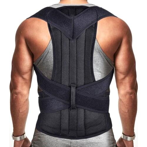 Silver Magnetic Bone Back Brace Posture Corrector Belt Straightener Shoulder Waist Lumbar Support Belt Health Care Men Women