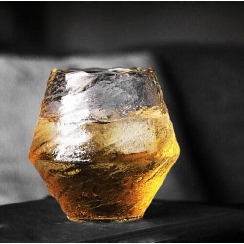 Nordic Irregular Whirlwind Textured Whiskey Transparent Appearance Wine Coffee Cup Kitchen Bar Wine Glass