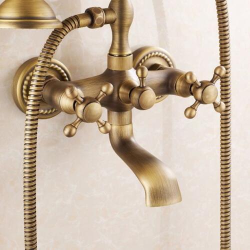 Bathtub Faucets Antique Wall Mounted Bathroom Bath Shower Faucets Brass Brushed Bathtub Faucet With Hand Shower Tornei