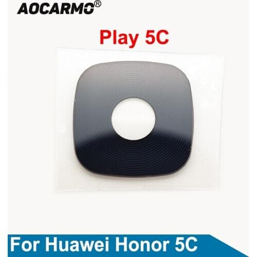 Aocarmo Rear Back Camera Lens Glass With Adhesive Sticker Replacement Part For Huawei Honor Play 5C NEM-TL00H