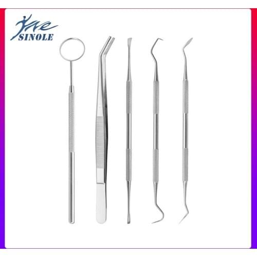 3Pcs Dental instrument dentist Kit Tooth Cleaning tools Mouth Mirror Probe Hook Pick Tweezer Set Dentistry dentista Prepare Tool