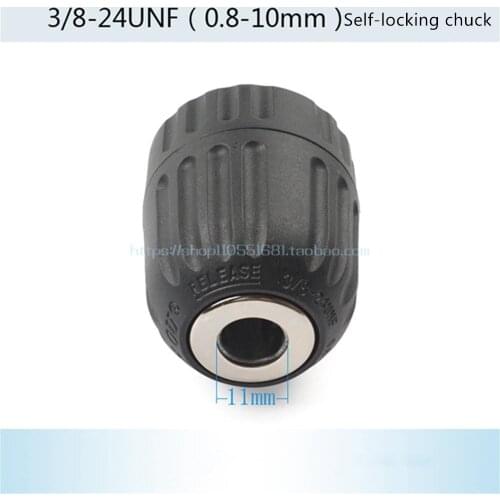 Drill Chuck 0.8-10mm 3/8-24 UNF Self-locking Keyless Drill Chuck for Impact Wrench Conversion Woodworking Screwdriver Tool