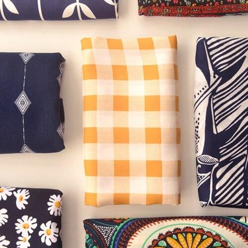 Artificial Cotton Fabric Printed Folk Style Cloth For Dress Pants DIY Material