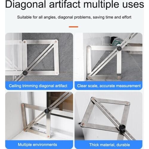 Aluminium Alloy Angle Ruler Template for Woodworking Woodwork Angle Divider Miter Angle Measuring Ruler Multi Measuring Tool