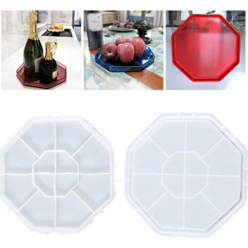 Octagon Storage Tray Epoxy Resin Mold Dish Plate Casting Silicone Mould DIY Crafts Home Decorations Making Tool
