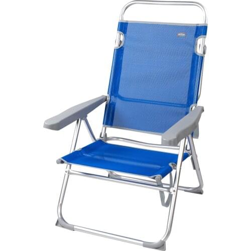 Aktive Beach aluminum reclining high chair-blue, multi-position folding Beach chair, Beach chair