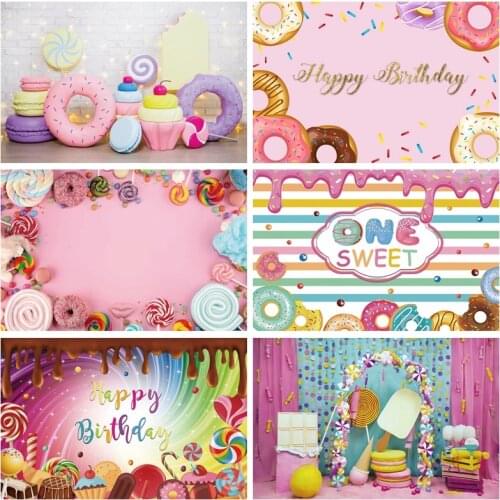 Yeele Birthday Ice Cream Sweet Donuts Light Bokeh Photography Backdrop Photographic Studio Photo Background Decorations Prop