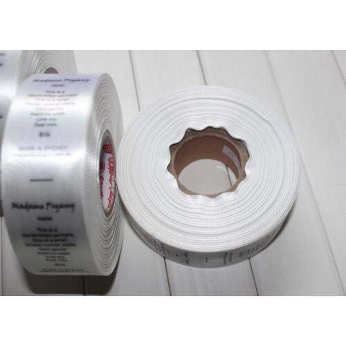 Custom brand clothing care tags satin polyester care tags 1000pcs roll lot