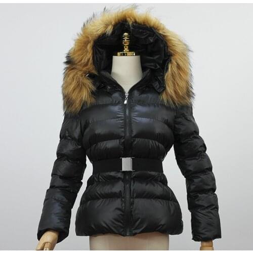Womens Jacket 2021 Winter Women Parka Coat Female Padded PU Leather Jackets Hooded Long Sleeve Zip-up Thick Warm Coat With Belt