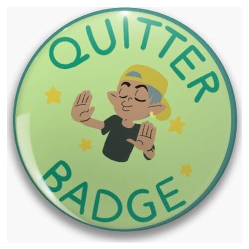 Quitter Badge The Owl House Soft Button Pin Funny Brooch Jewelry Lover Metal Women Creative Fashion Hat Decor Cute Lapel Pin