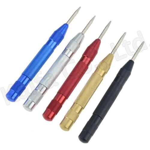 1PCS 5-inch Automatic Center Pin Spring Loaded Mark Center Punch Tool Wood Indentation Mark Woodworking Tool Bit