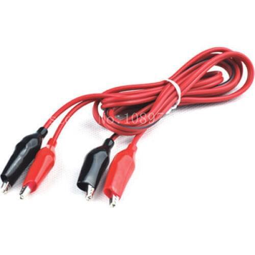 10 Sets Dual End 4 Alligator Clip Test Probe Leads Red+ Black Cable 2 Wire 100cm