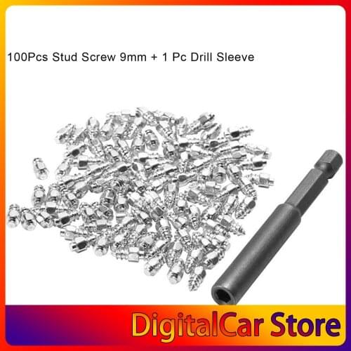 100PCS 4*9mm Snow Screw Tire Studs Anti Skid Falling Spikes Wheel Tyres For Car Motorcycle Bicycle For Car Winter Emergency