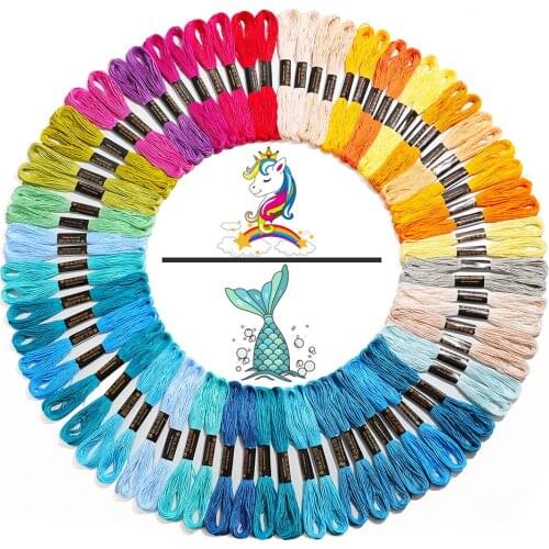 106 Yarn Count Embroidery Thread 8 Meters 6 Strands Cross Stitch Cotton Floss Kit Sewing Threads Skeins Craft High Strength