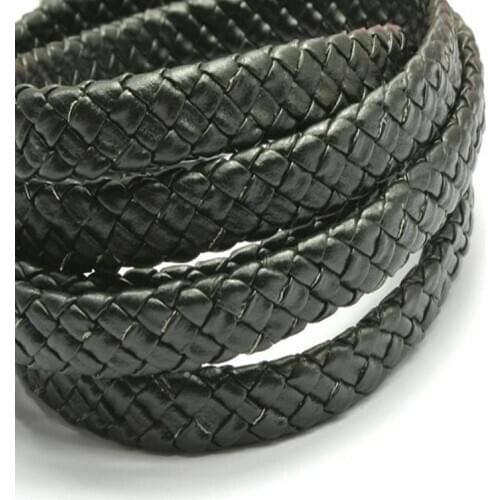16.4 Feets Black Flat Braided Synthetic Leather Cord 10X4mm 8 yard 2 yard 1yard