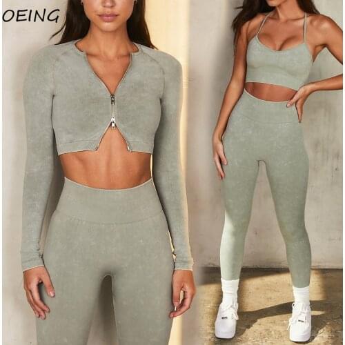 2021 Yoga Gym Set Women Workout Jogging Clothes Biker Shorts and Long Sleeve Sport Wear Two Piece Sets