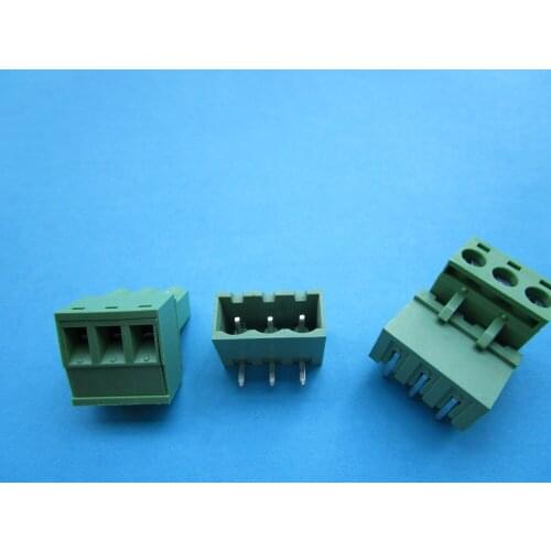 240 Pcs Close Angle 3 pin 5.08mm Screw Terminal Block Connector Pluggbale Type