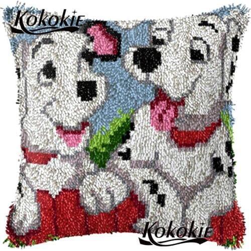 3d Latch hook dog printed pillow Crocheting Kit Rug Yarn Handmade craft kits for adults Unfinished Embroidery Pillowcase