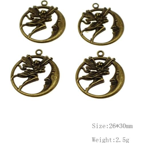 4pcs High Quality Taliyah Moon angel charms pendant jewelry findings components creative diy jewelry accessory