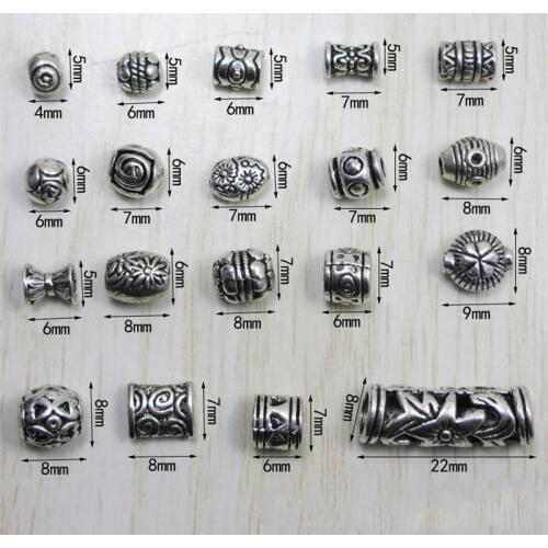 20pcs/lot Tibetan Silver Handmade Multi Size Metal Spacer Beads Decoration Designer Charm Beads Accessories DIY Jewelry Making