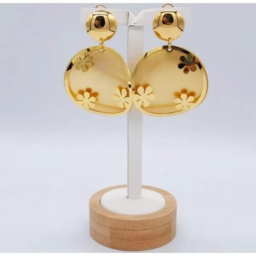 Flower Copper Trendy New Steel Wedding Jewelry Sets Women Pendants Necklaces Small Stud Earrings Jewellery Sets Accessories