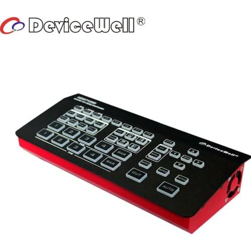 DeviceWell HDS7105S 5 CH HD Video Switcher 4HDMI-compatible+1 DP Inputs 1080P Multiview for Youtube Live Streaming Control Tally