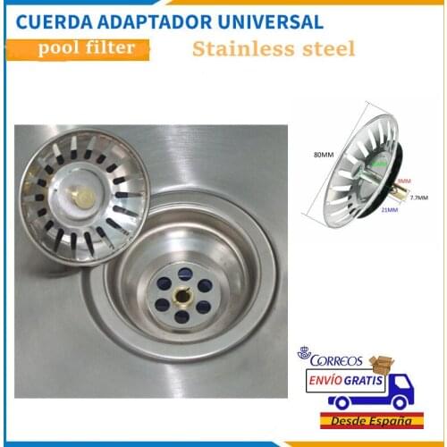 Pool Filter Stainless Steel Waste Plug Sink Filter Hair Drains Kitchen Sink Strainer Stopper Bathroom Tools Kitchen Accessories