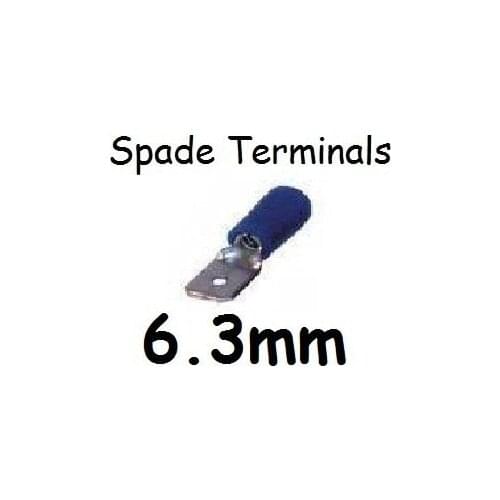 [ Fly Eagle ] 25 PCS X BLUE Male Spade Connector Terminals - 6.3mm Push On