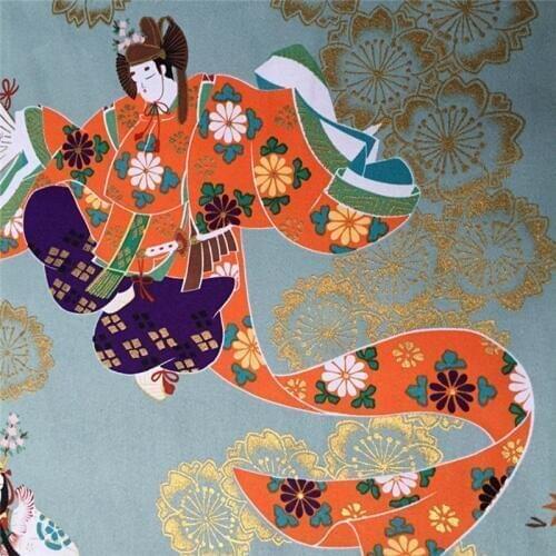 BZ10 100X140cm Retro Japanese Dancing Geisha Cotton Fabric Bronzing Fabric For DIY Sewing Patchwork Clothes Table Cloth Fabric