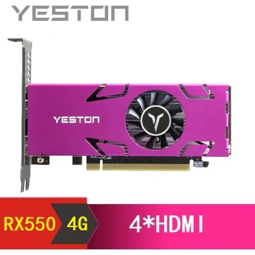 Yeston Radeon RX550 4GB GDDR5 128bit Supports 4 screens HDR Gaming Desktop computer PC 4K support 4*HDMI Video Graphics Cards