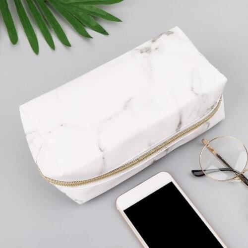Korean Women PU Clutch bag Cosmetic Storage Bag Marble Pattern White PU Cosmetic Bag Travel Bag Packaging bags