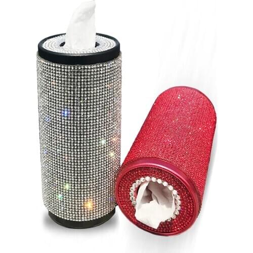 Tissue Box Bling Bling Luxury Women Pasted Leather Diamond Car office family four seasons universal Elegant goddess