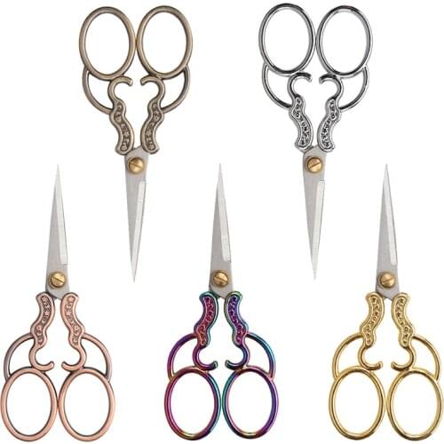 LMDZ 1Pcs Stainless Steel Sewing Scissors Gourd Shape Vintage Embroidery Scissors Tailor Scissors Thread Cutter Home Sewing Tool