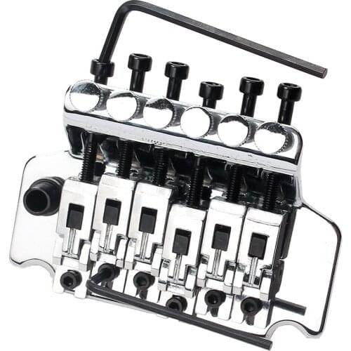 MagiDeal 6 String Guitar Double Locking Tremolo Guitar Bridge Parts Chrome