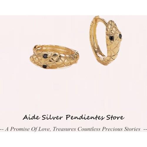 AIDE Long Serpentine Snake Tassel Earrings 925 Sterling Silver Snake Circle Earrings For Women Punk Animal Earrings Jewelry