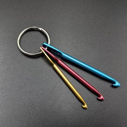 Mini Aluminum 3 Sizes DIY Crochet Hook Keychain