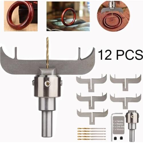 14Pcs Wood Bead Bracelet Ring Maker Beads Drill Bit Milling Cutter Woodworking Tool Punch Hole Saw Drill Set For Cnc Machine