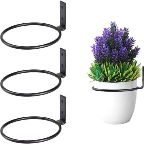 1PCS Wall-mounted Plant Holder Ring Flower Pot Stand Metal Hook Rack Wall Bracket for Indoor Outdoor Decorative Home Accessories