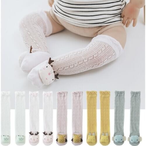 Cartoon Newborn Baby Girl Socks Cotton Summer Infant Baby Knee High Socks for1 Pair Mesh Breathable Socks 0-3 Years