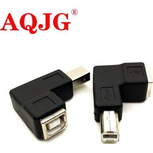 Newest Right Angled 90 Degree USB 2.0 B Type Male to Female Extension Adapter for Printer Scanner converter