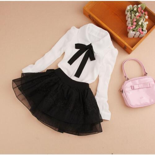New 2019 Autumn Girls Blouse Children Clothing Kids Baby Girl Clothes Child Shirt Cute Bow White Chiffon School Blouses Age2-16T