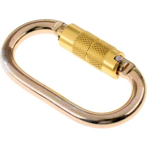 23KN Carbon Steel O-Shape Carabiner for Rock Climbing Tree Caving Equipments