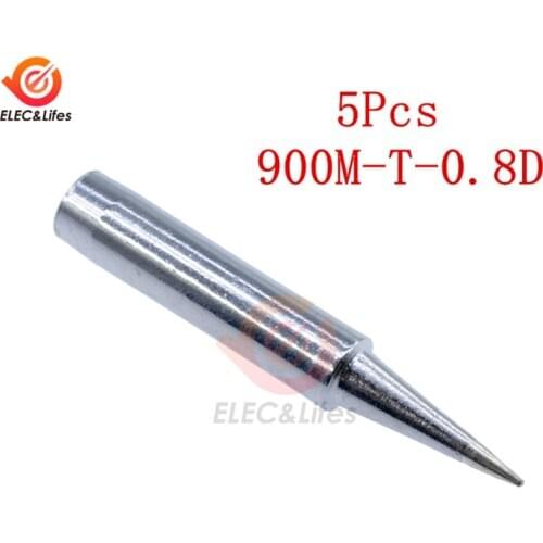 5Pcs 900M-T-0.8D Pencil Soldering Iron Tips Iron Welding Station 900M-T-0.8D For Welding Soldering Station