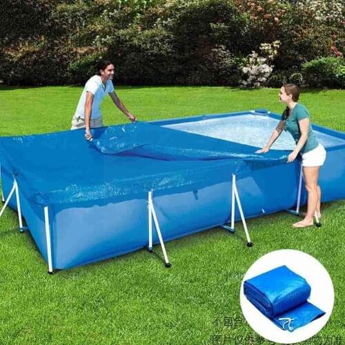 PE Cover Cloth Mat Cover Frame Pool For Garden Swimming Rainproof Cover Dust Cover 400*211Cm/300*200Cm/260*160Cm/220*150Cm R1K7
