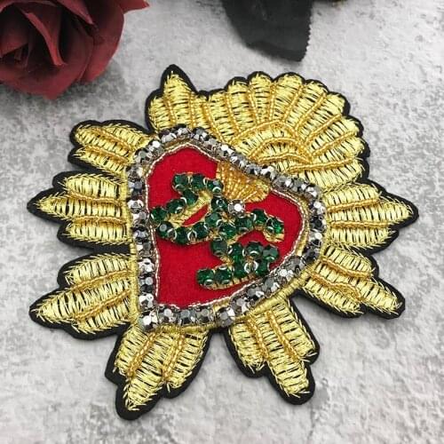 Embroidery Pearl Sequins Flower Applique Love Rhinestone Motifs Handmade Patches DIY Sewing for Clothes Bag Decoration