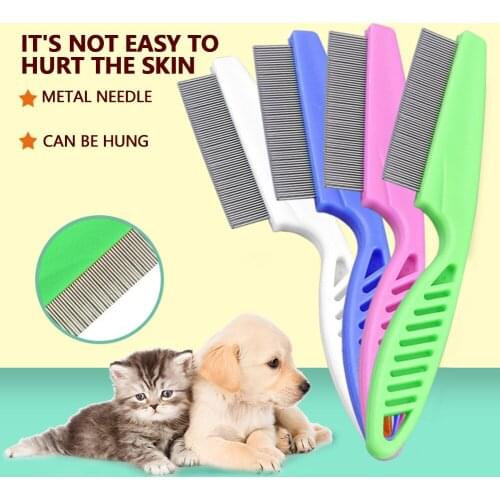 Protect Flea Comb for Cats Dogs Pet Stainless Steel Comfort Flea Hair Grooming Tools Deworming Brush Short Long Hair Fur Remove