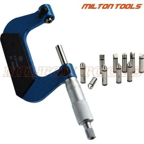 0-25mm Screw Thread Micrometers thread micrometer caliper including measuring anvils